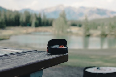 Logotrade business gift image of: RCS recycled nubuck PU pouch first aid set mailable